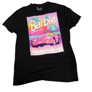 Barbie Dream Car Graphic T-Shirt - Black and Pink